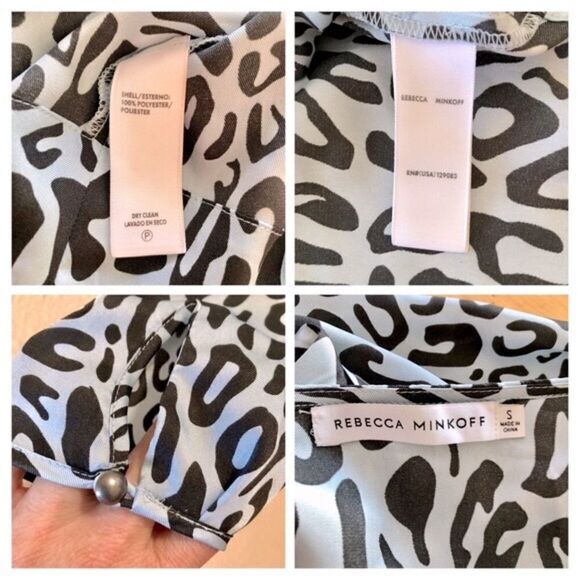 Rebecca Minkoff Angelina Leopard Print Tie Waist Blouse Size Small - Picture 15 of 15